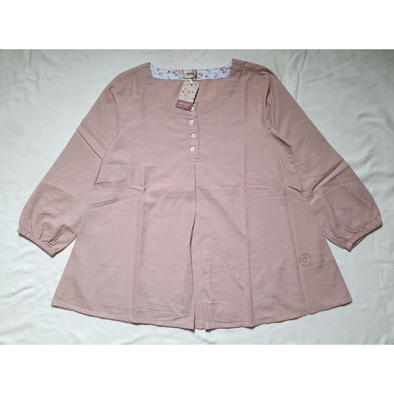 ATASAN BLOUSE KEMEJA POLOS COKLAT DEWASA CORNICHE ORI
