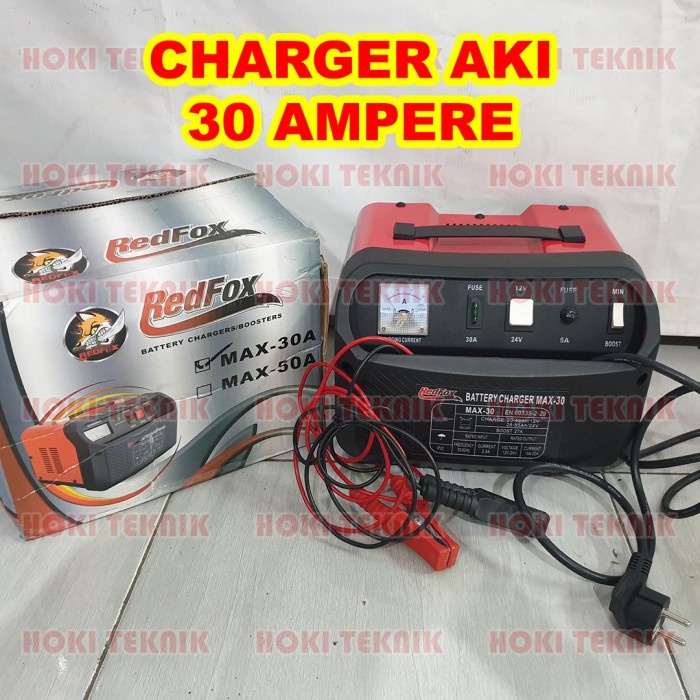 Charger Cas Aki Motor Mobil Battery Charger 30 Ampere 12V 24V Redfox
