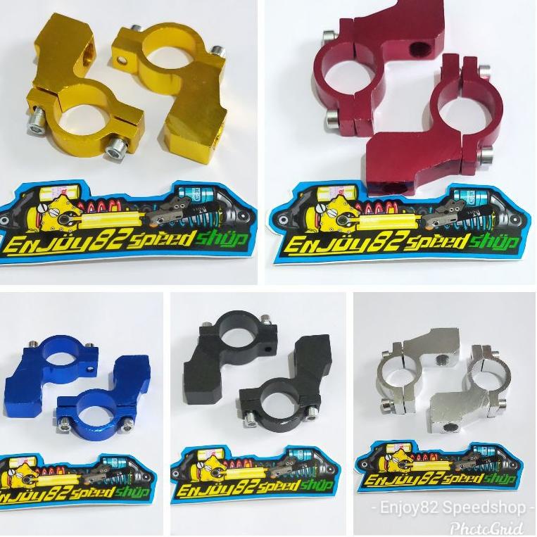 [PRODUK 7GLZZ] Harga Sepasang Breket Spion Bracket Dudukan Spion Kiri kanan Cnc Universal Drat 14 Ho