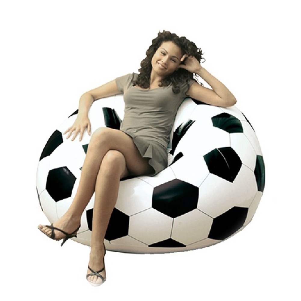sofa angin tiup bentuk bola soccer ball inflate jumbo