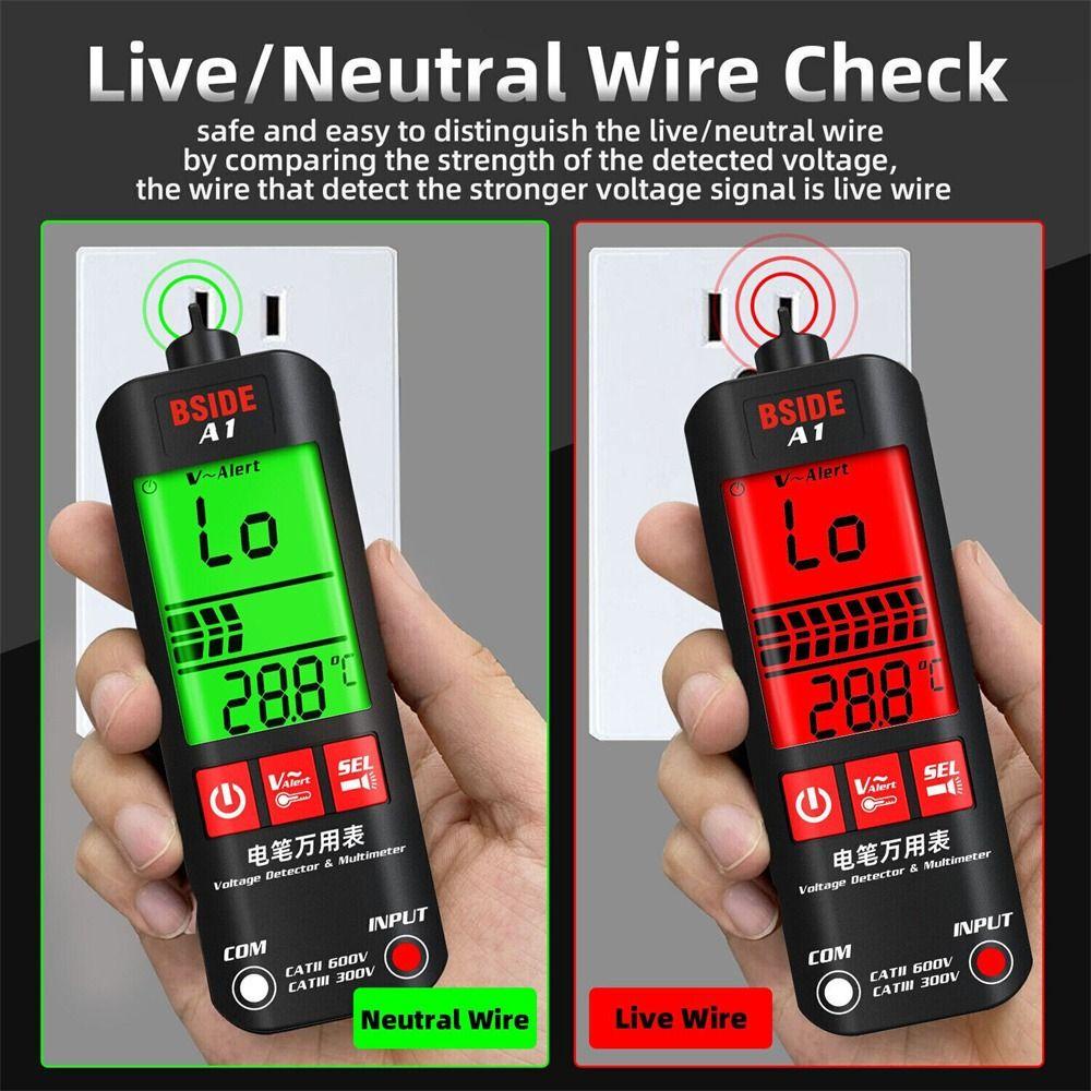 Lanfy Intelligent Multimeter A1 Model Sepenuhnya Otomatis Anti Bakar Backlight Digital LCD Live Wire Tester Meteran Listrik