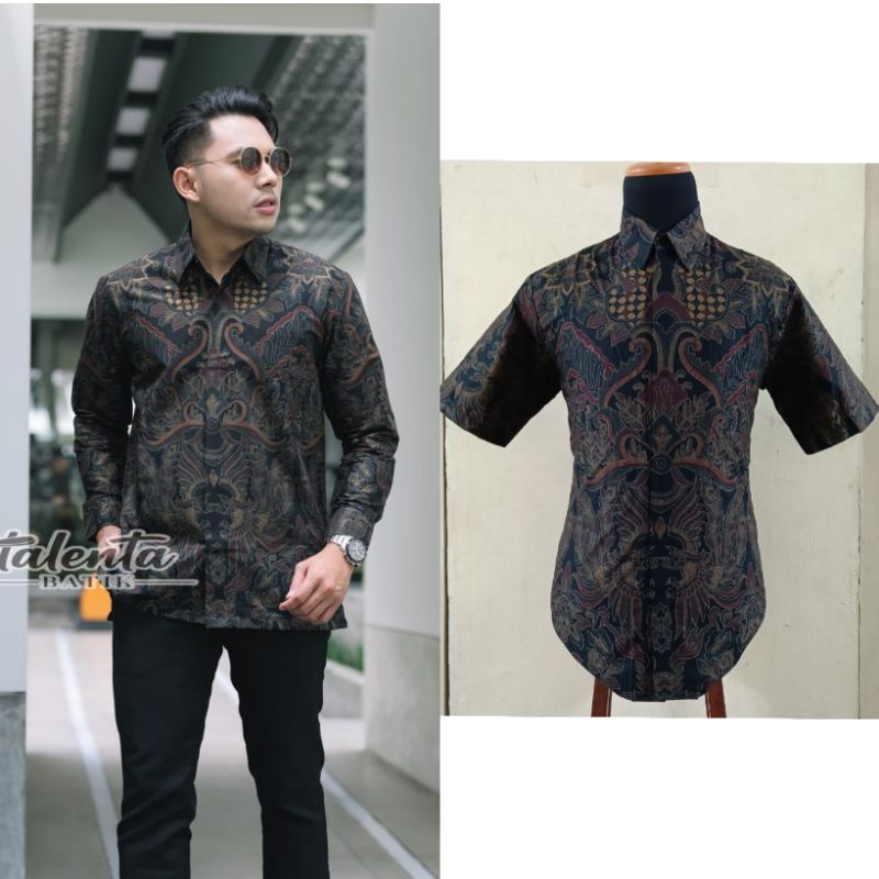 Baju batik pria kemeja batik pria cowok lengan panjang pekalongan G66