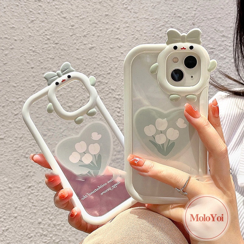 Soft Case Motif Hati Bunga 3D Untuk IPhone 7 8 6 6s Plus 14 Pro MAX 11 12 13 14 Plus XR X XS MAX SE 2020