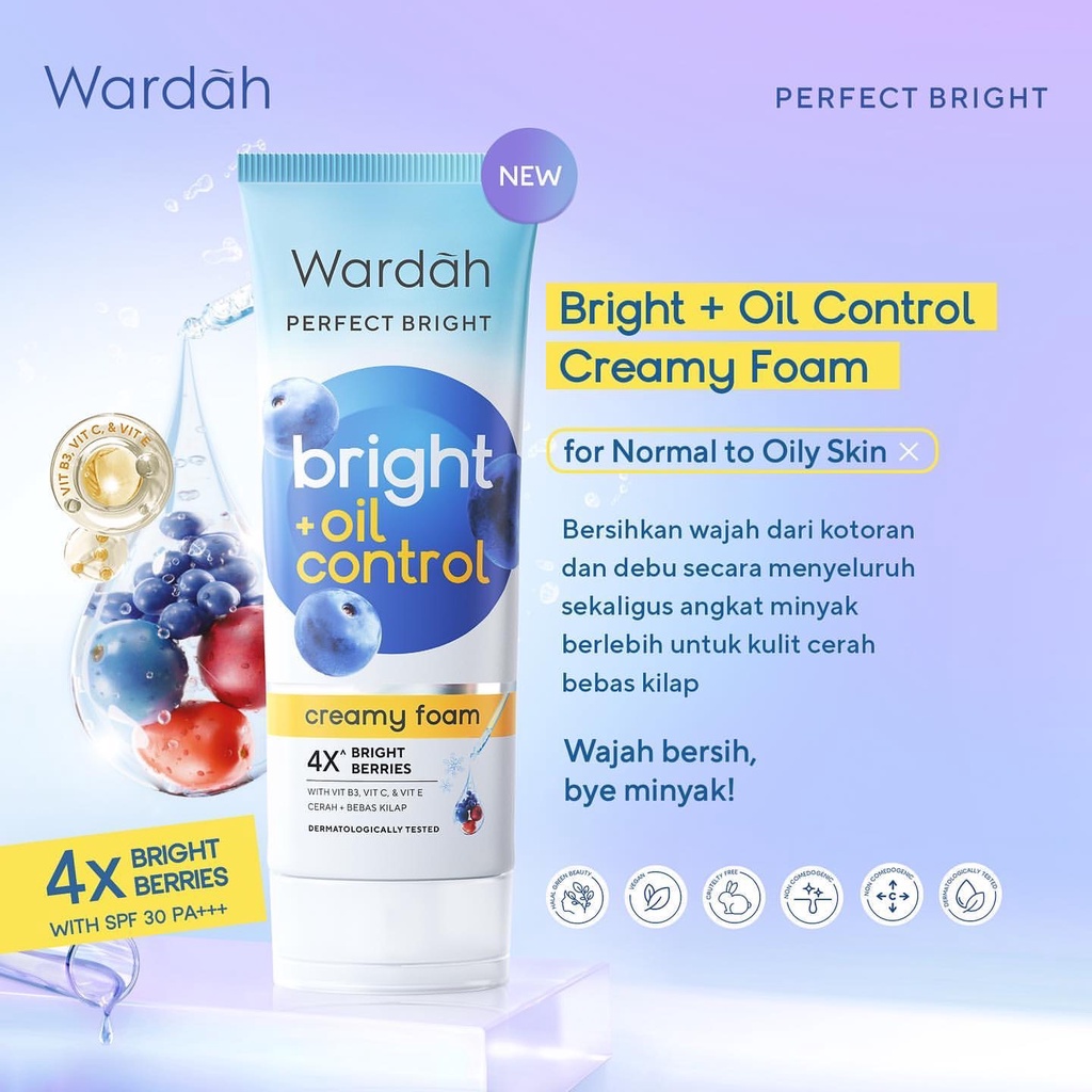 WARDAH Perfect Bright Series Indonesia / Micellar Water Creamy Foam Jelly Facial Foam Night Moisturizer Bright BB Powder / Tone Up Oil Control Smooth Glow Cooling Bright / Skincare Face Care / Skin Brightening Glowing / Cleanser Cleansing Sabun Cuci Muka