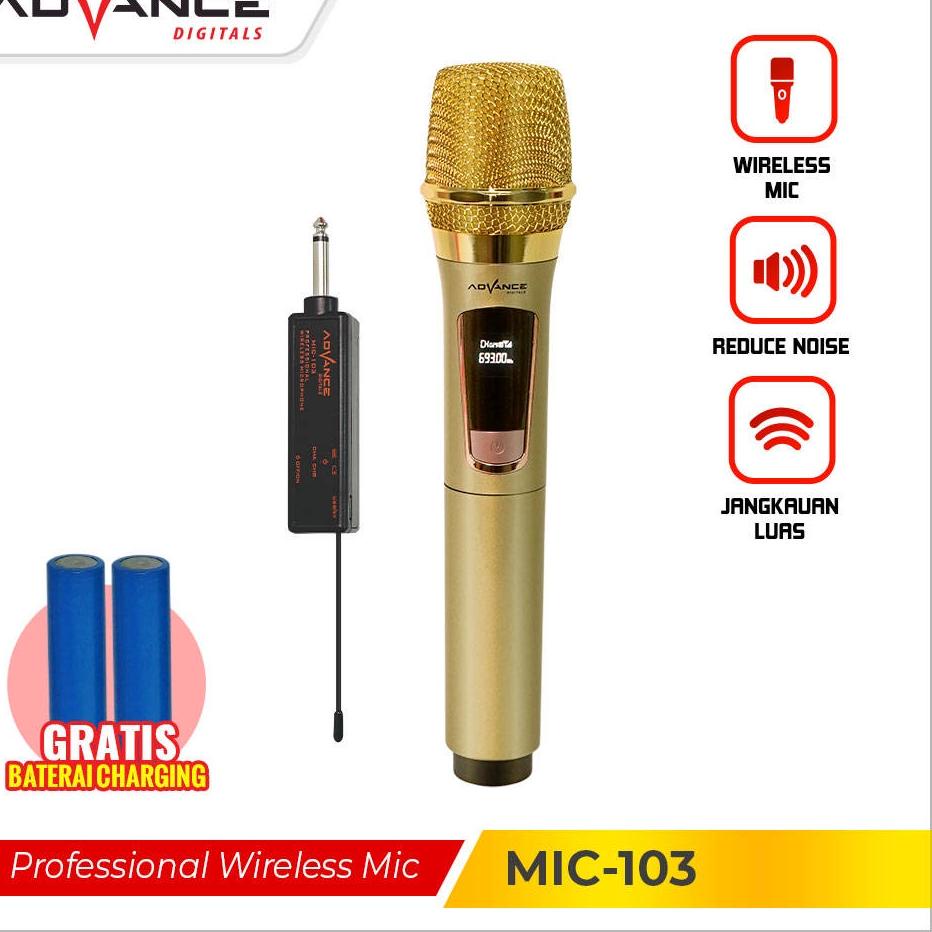 ❂❂❂ Advance Professional Wireless Microphone Single Mikropon  Garansi Resmi Advance 1 Tahun MIC-101/