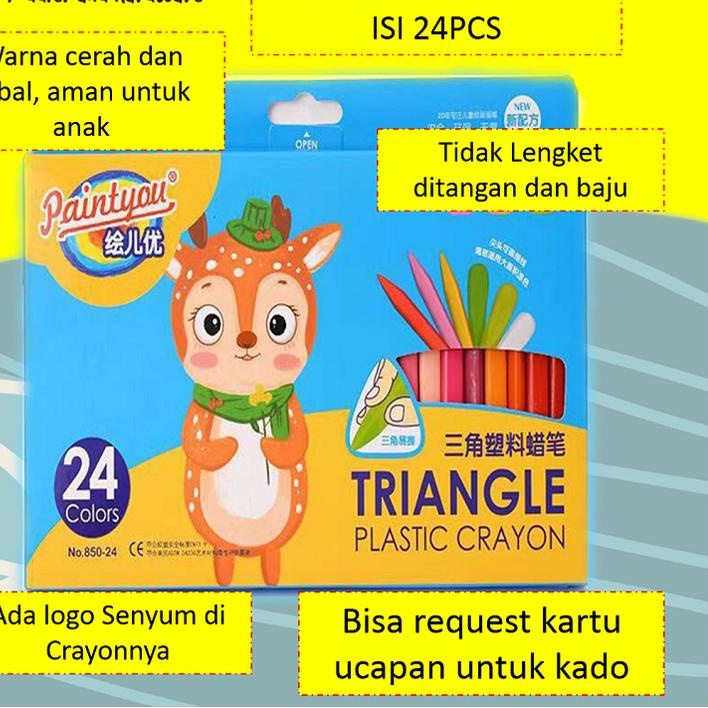 

U7Y✹ Crayon Set, Krayon Crayon Lengkap, Crayon Washable, Crayon Waterproof, Krayon Segitiga Paling Baru