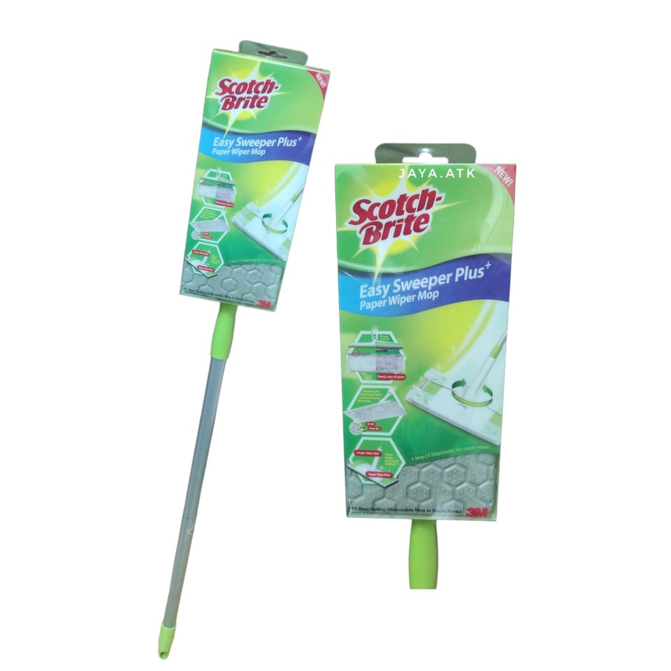 ALAT PEL TONGKAT SAPU PEMBERSIH KACA SCOTCH BRITE EASY SWEEPER + 5PCS LAP TISU REFILL SERBAGUNA