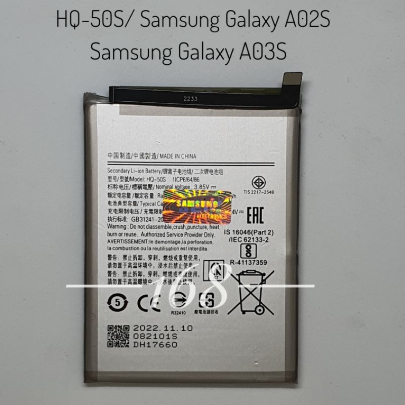 Baterai Batre Samsung Galaxy A02S SM A025F A03 A03S SM A037F Batere Samsung HQ-50S Original