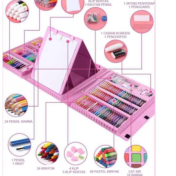 

LLA200 <^ SJA ^> 208pcs Crayon Anak Set 208pcs Blossom Kids Crayon Mewarnai dan Melukis Lengkap dengan Cat Air |