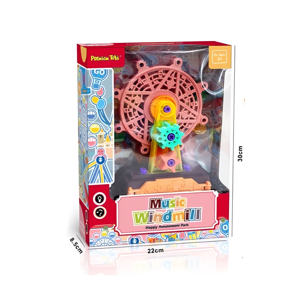 Mainan Kincir Musik Ferris Wheel | Mainan Anak Laki Laki 1-2-3-4-5 Tahun Music Wind Mill | Kado Ulang Tahun Anak Cowok