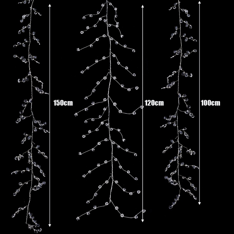 100 /120/150cm Simulasi Manik-Manik Kristal Akrilik Kristal Manik-Manik Tirai Untuk Festival Pernikahan Berlian Imitasi Manik-Manik Flat Drop Beads Ornamen Liontin Hias DIY Dekorasi Rumah Indoor
