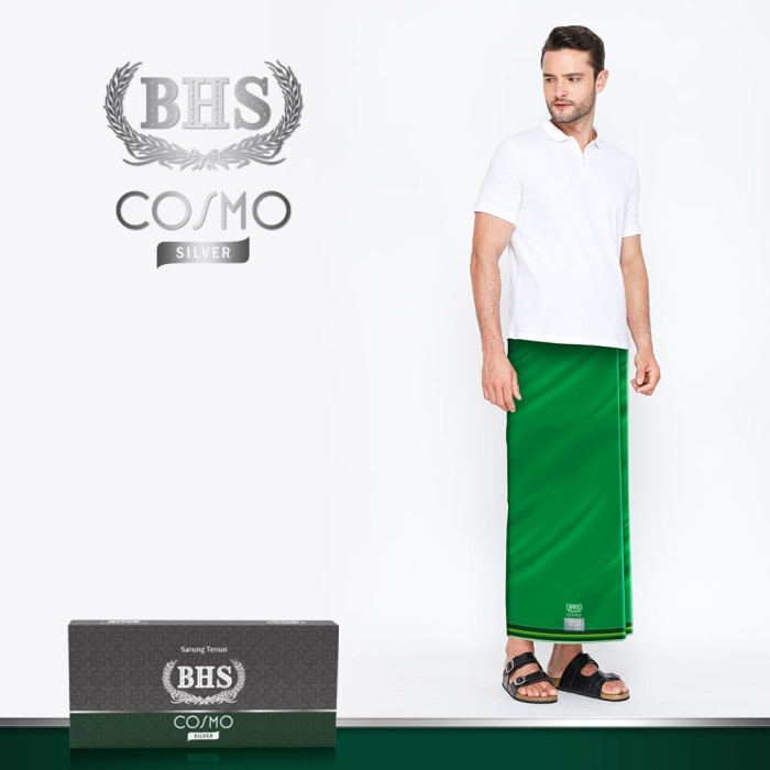 Sarung BHS Cosmo Silver Warna Polos Hijau 01