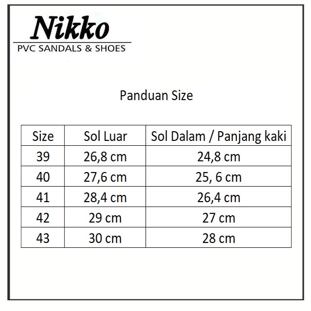 Nikko 8158 Selop 39-43 Hitam / Selop Bakpao Baim Karet Karet Laki-laki