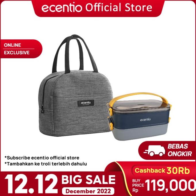 ecentio 1200ml Kotak Makan/lunch box + lunch bag