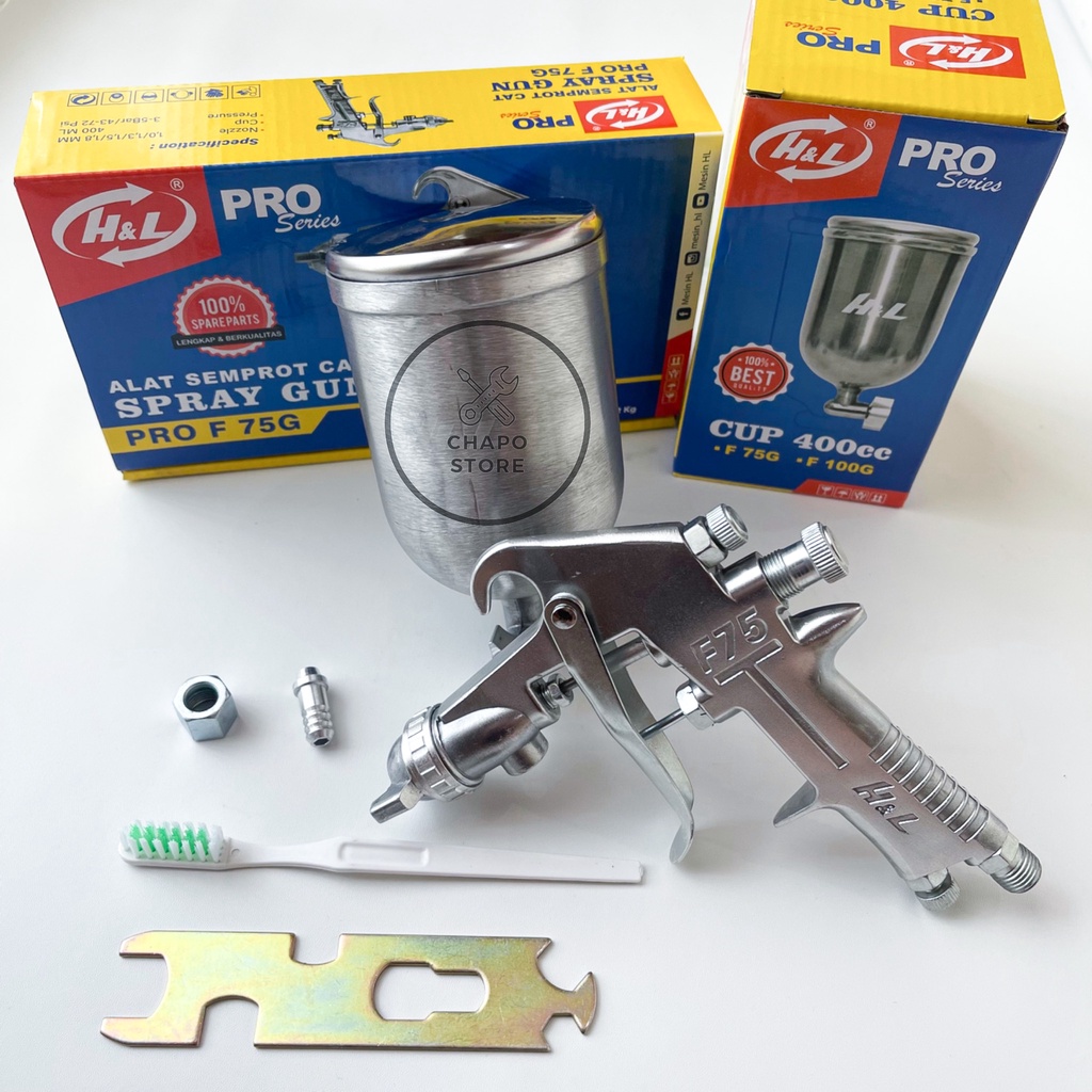 spray gun F75 G H&amp;L alat semprot cat tabung atas