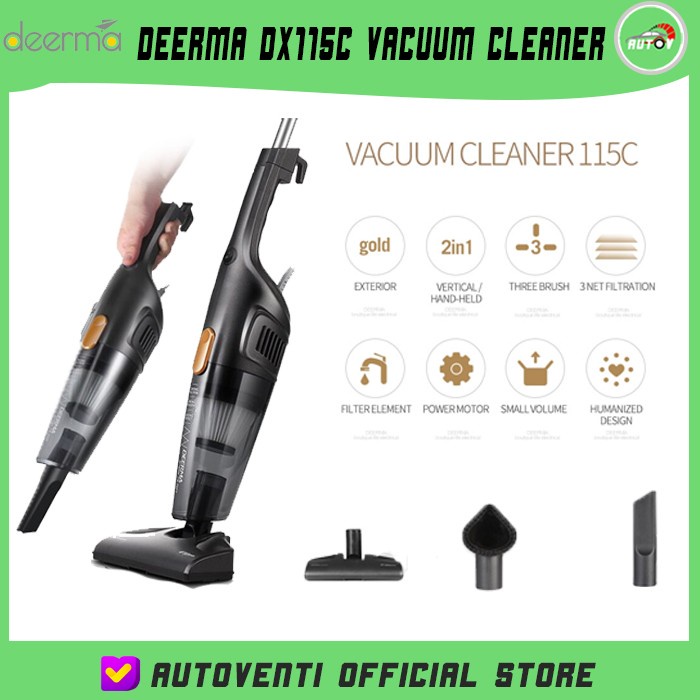 Deerma DX115C Vacuum Cleaner 2in1 Penghisap Debu Lantai Rumah Kamar