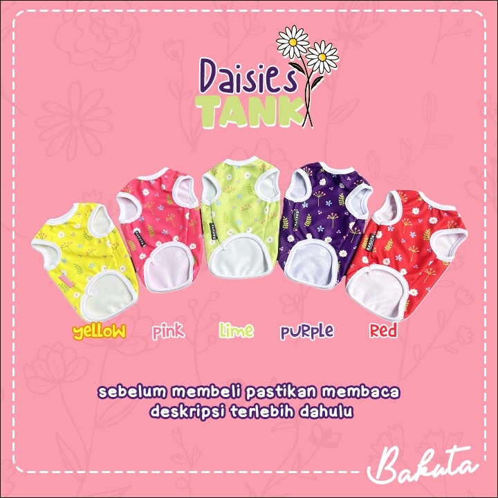 Baju Kucing Tank Edisi Daisies Tank Lucu Untuk Kucing dan anjing / Baju Kucing Termurah Size XS-XXL / Baju Kucing Tangerang