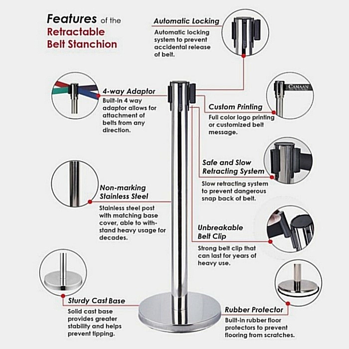 Tiang Antrian Standing Barrier Railing Stand Pembatas Antrian Stainless ( Anti karat ) TEBAL