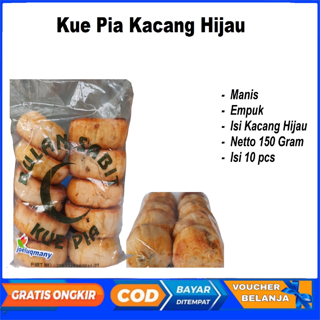 

Kue Pia Kacang Ijo Cemilan Manis Isi 10