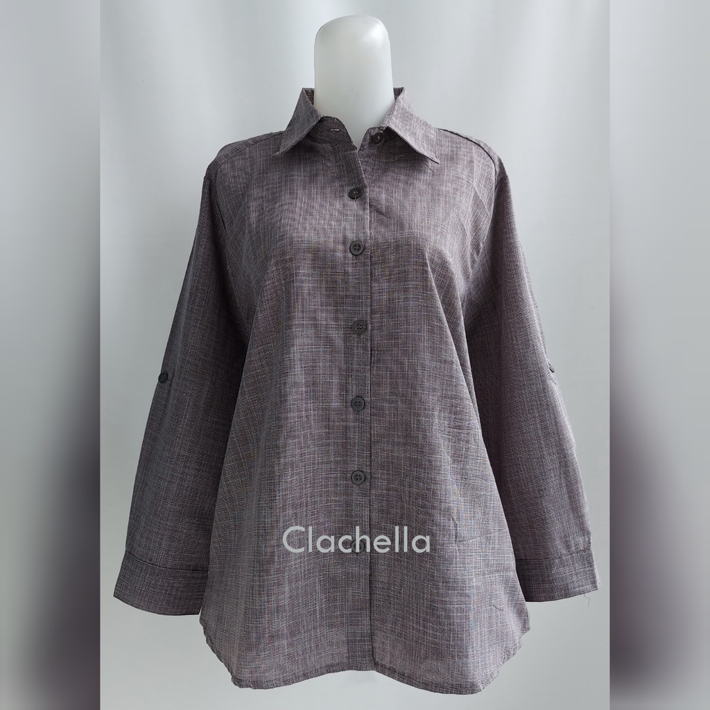 Clachella Kemeja Wanita Motif Abstrak, Baju Atasan Wanita B218553