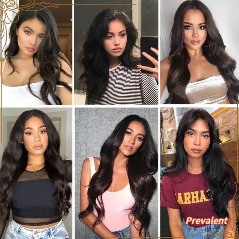 Preva Wig Wanita Fashion Rambut Tebal Pakaian Wanita Suhu Tinggi Garis Roll Panjang