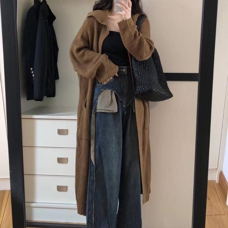 Jeans Suhao, pakaian wanita, pakaian berbahan dasar teh dan susu, satu set lengkap dengan sweter, setelan one-piece berbahan dasar garam, high-end, wewangian kecil