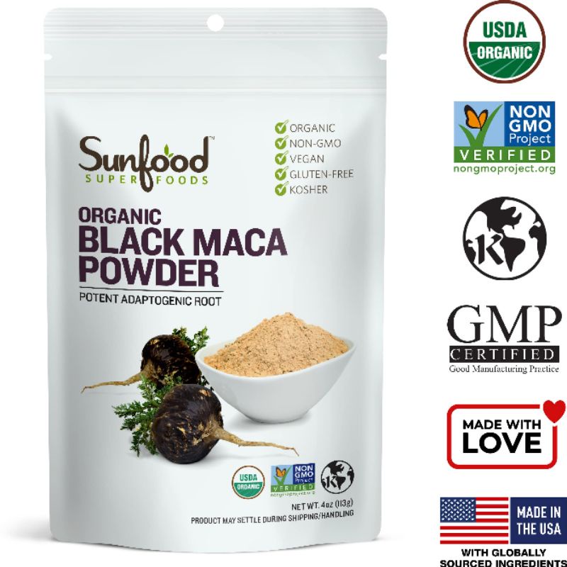 

Sunfood Organic Black Maca Root Powder Adaptogen 113 gram
