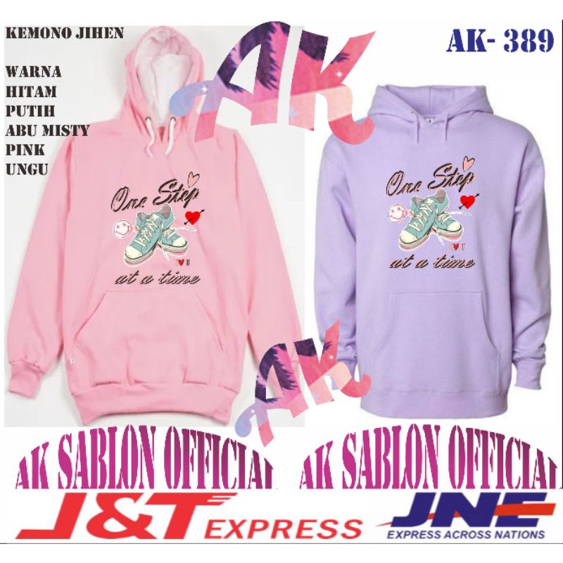 Hoodie cewek/ cowok masuk moti one step/ motip sepatu ak-389 ada warna lin