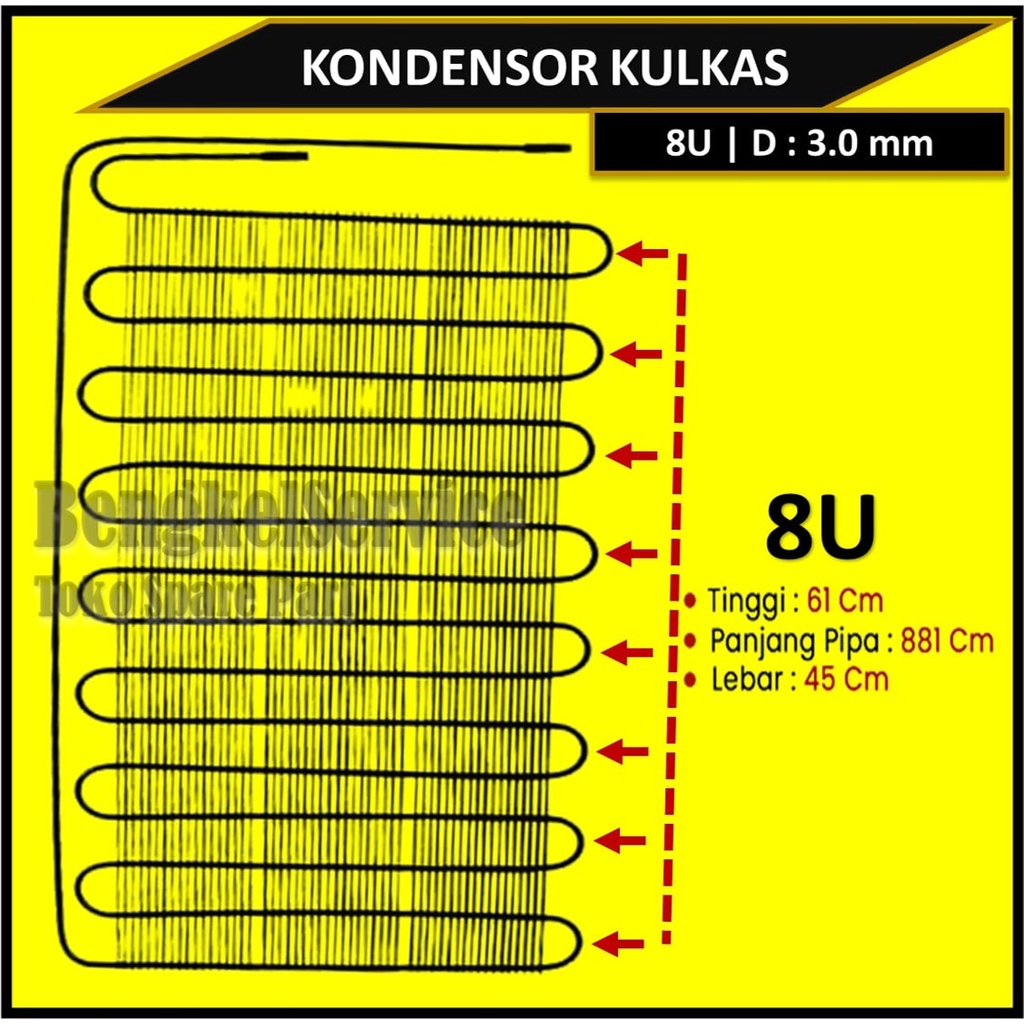 KONDENSOR CONDENSOR KULKAS 8U BEND