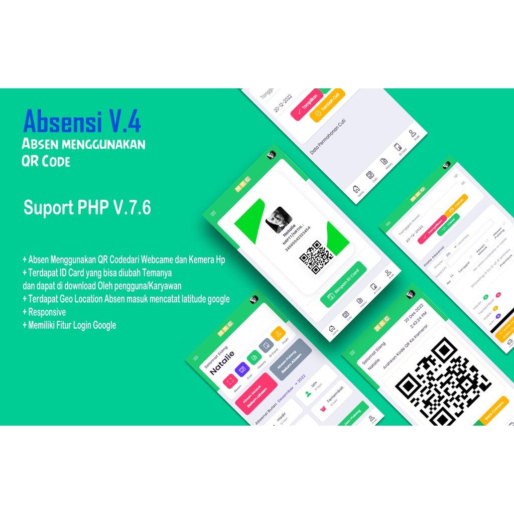 Aplikasi Absensi Mengunakan QR Code/Kode V.4 Full Code