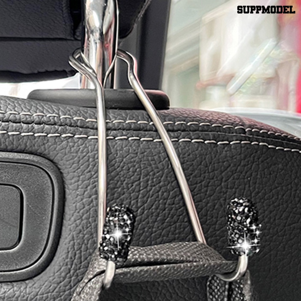 [Dekorasi] 1pasang Pengait Headrest Mobil Stainless Steel Kuat Beban Bantalan Aksesoris Interior Berlian Imitasi Berkilau Otomotif Gantungan Kursi Belakang Organizer Untuk Kendaraan