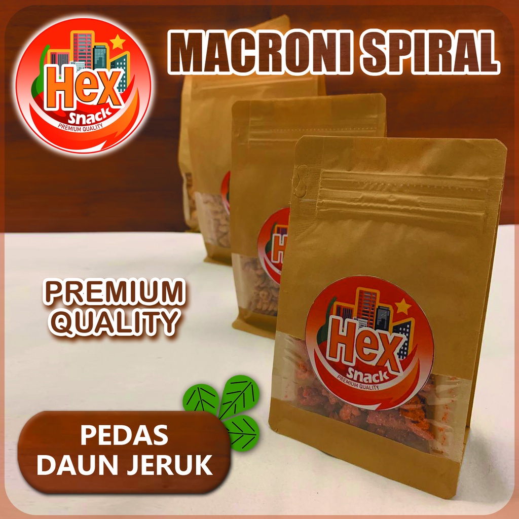 

Makaroni Spiral Pedas Daun Jeruk 50gr - Hex Snack