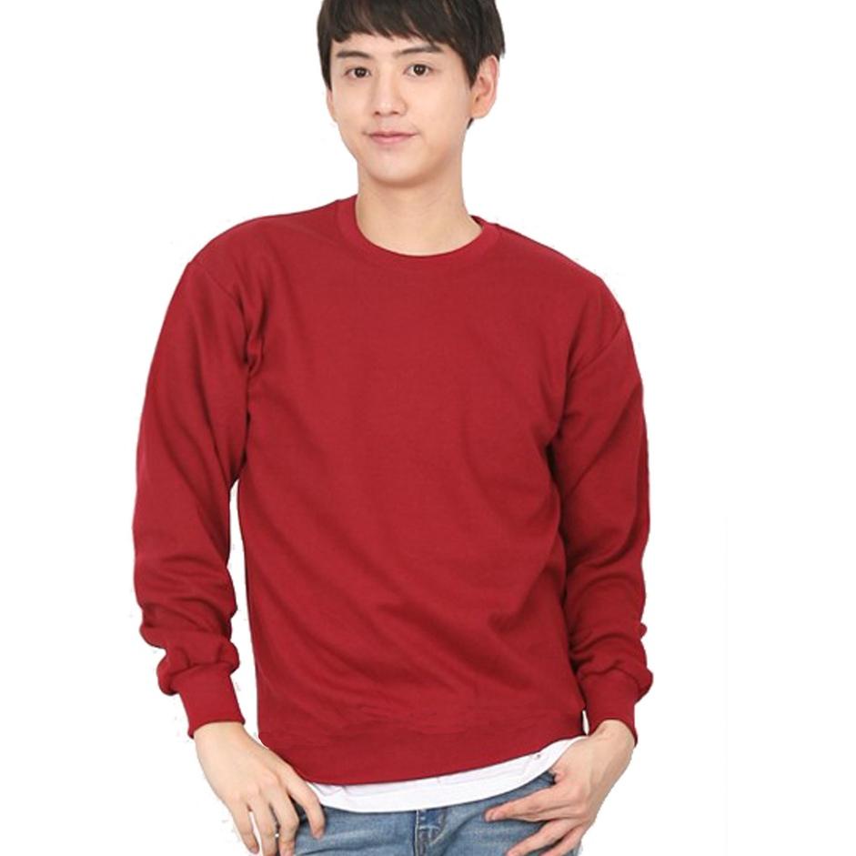 Kaos Polos Panjang Ujung Karet Original Bahan Soft Semi Katun 20s Warna Maroon Misty ▫ DJI.05De22ᴮ