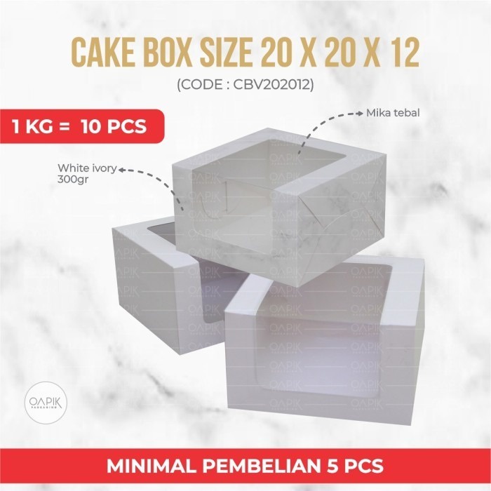 Cake Box 20x20x12, Dus Kue Besar, Box Kue Tebal, Dus Kue 20x20