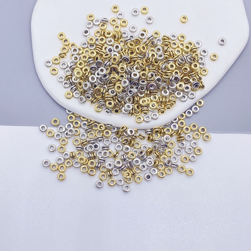 5mm 50pcs Manik-Manik Longgar Aksesoris Vintage Perak Disepuh End Beads Spacer Beads