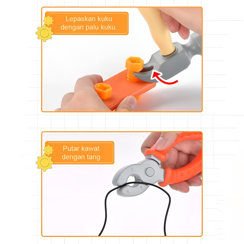 Mainan Alat Tukang Perkakas | Kado Ulang Tahun Anak Cowok 3-4-5-6-7 Tahun | Assembling Tools Koper 72pcs Pertukangan Terbaru