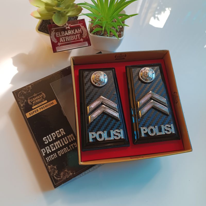 PANGKAT PDH POLRI PANGKAT BRIPTU FULL CARBON LIS HITAM EXCLUESIVE