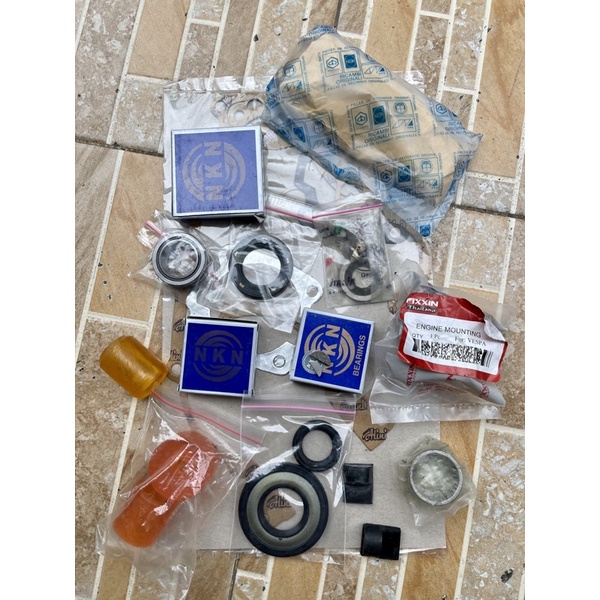 set paket laher kruk as  stang seher packing set seal kruk as vespa px ps excel super sprint bandul 