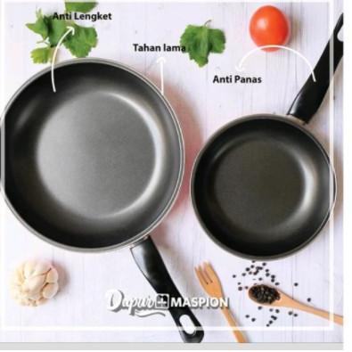 W4F0 TEFLON  2IN1 FRYPAN 18 CM +23 CM TEPLON ANTI LENGKET 1 SET ISI 2 TEFLON