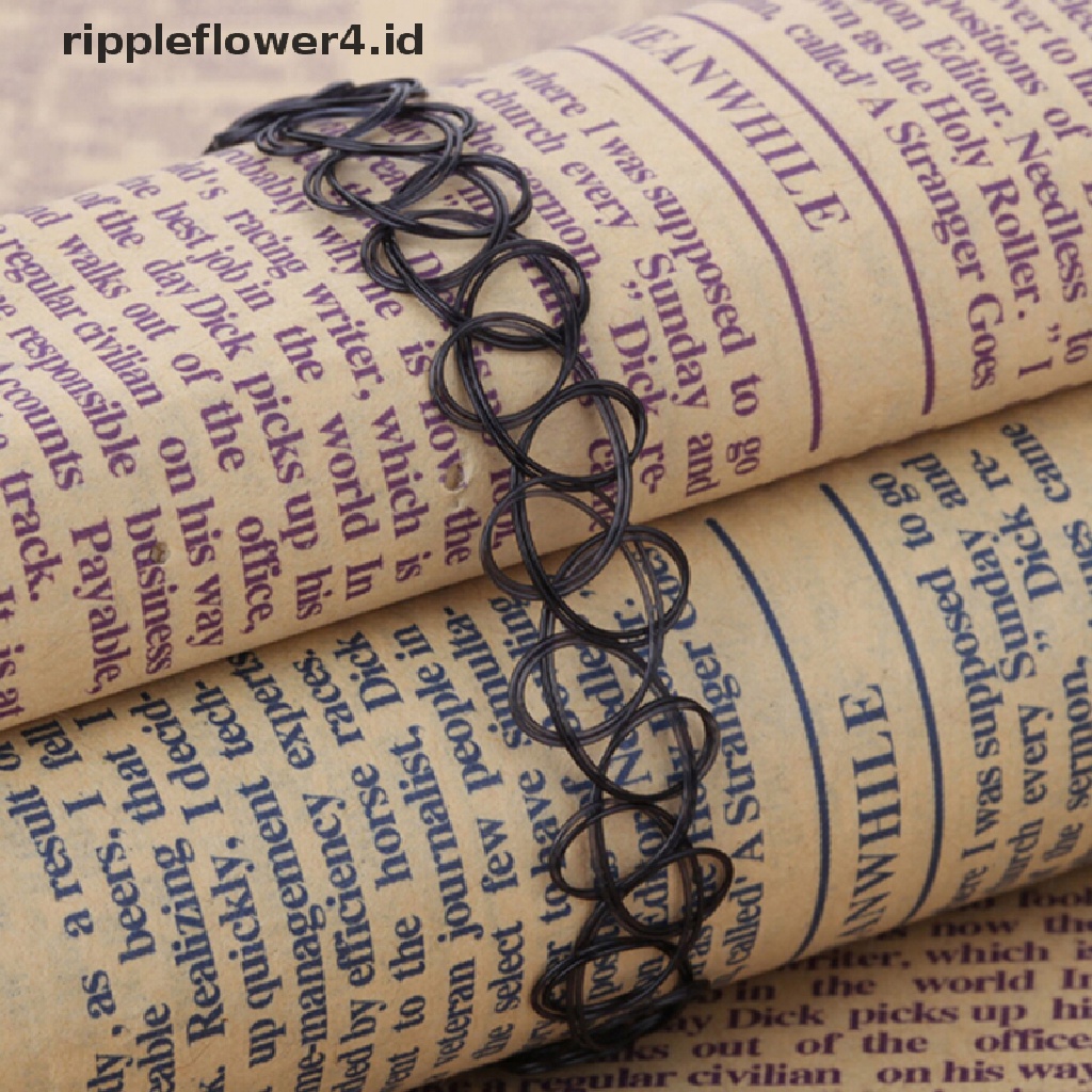{rippleflower4.id} 12pcs/set Kerah Baru Vintage Stretch Tato Choker Kalung Wanita Gadis Pesona Punk Retro~
