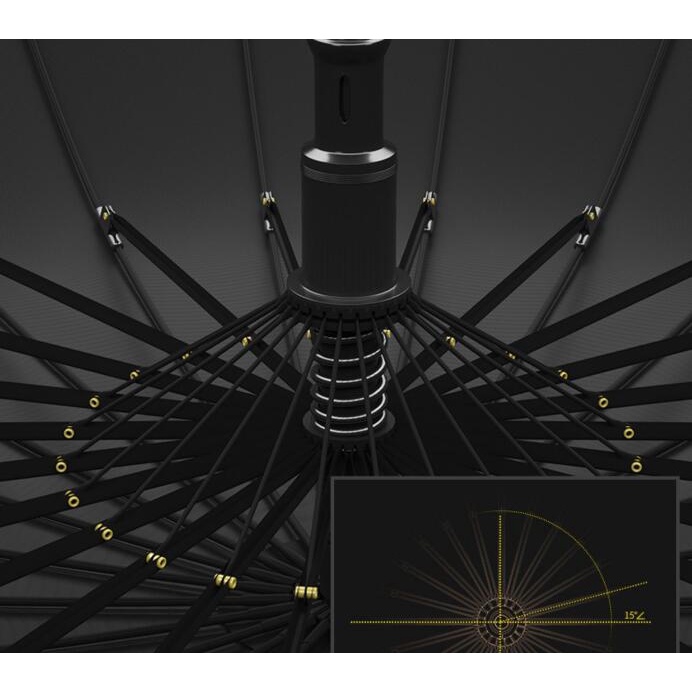 Payung Deluxe 24iga Payung Bar Otomatis Anti Badai Besar Anti Lurus Payung Matahari Hujan Payung Fibrella Dual purpose