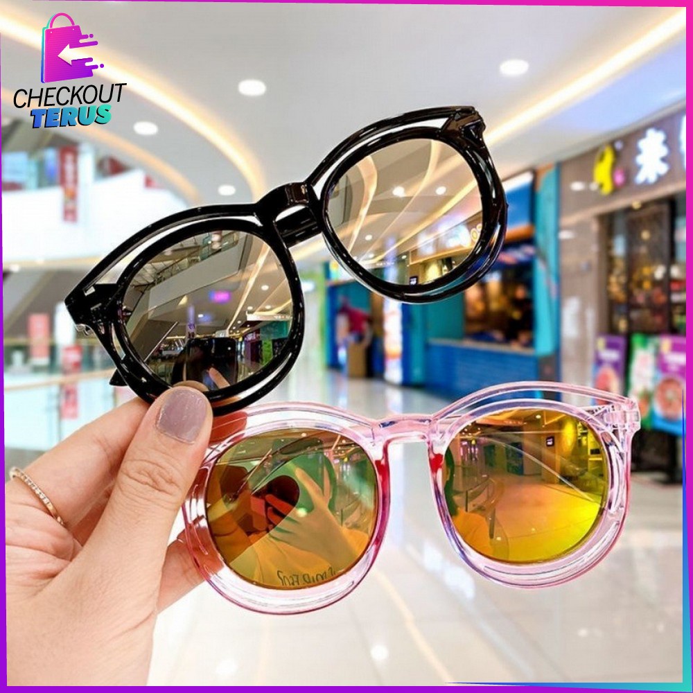 CT C671 Kacamata Kids Sunglasses Style Anak Korea Fashion Anak Kaca Mata Hitam Trendy Anti UV Import