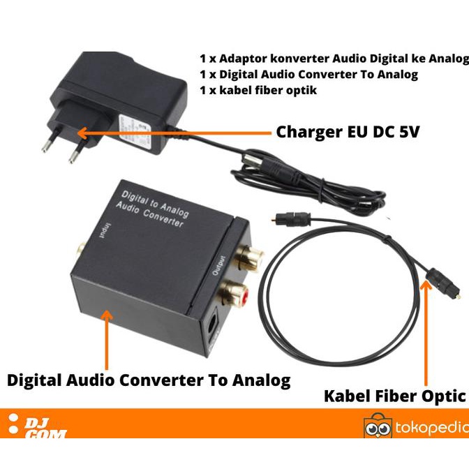 CONVERTER DIGITAL AUDIO TO ANALOG + KABEL OPTIK