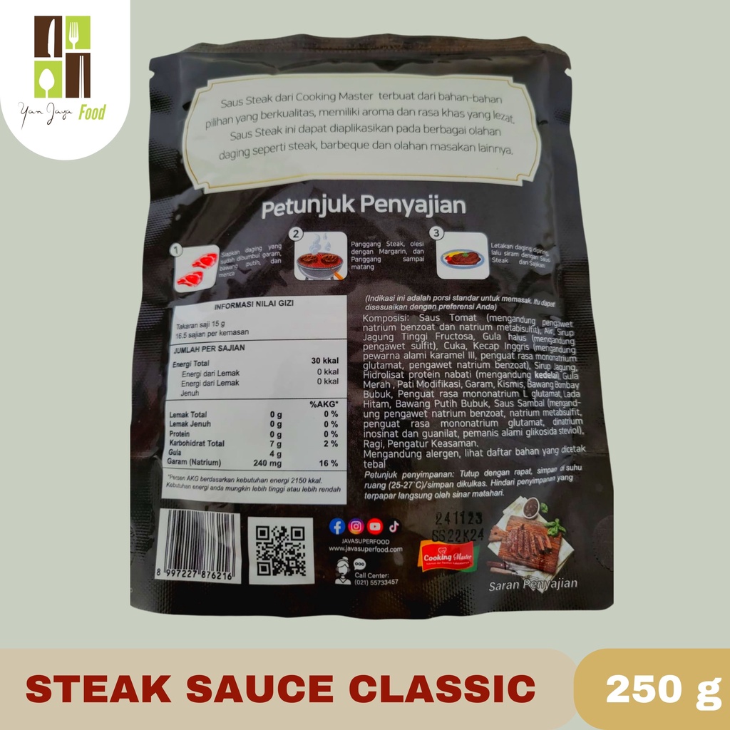 Cooking Master / Java Food/ Saus Steak/ Steak Sauce Classic 250g