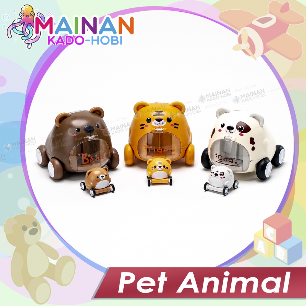 MAINAN ANAK VIRAL MINIATUR CUTE PET ANIMAL PRESS CAR