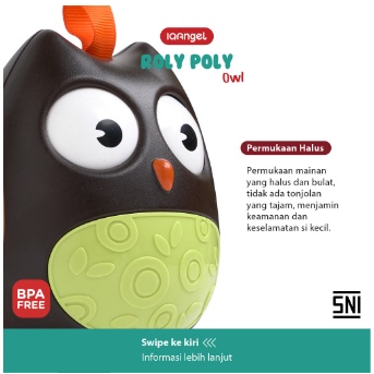 BABIESFIRST IQ0202 IQ ANGEL ROLY POLY OWL TOY Rattle Mainan Bayi