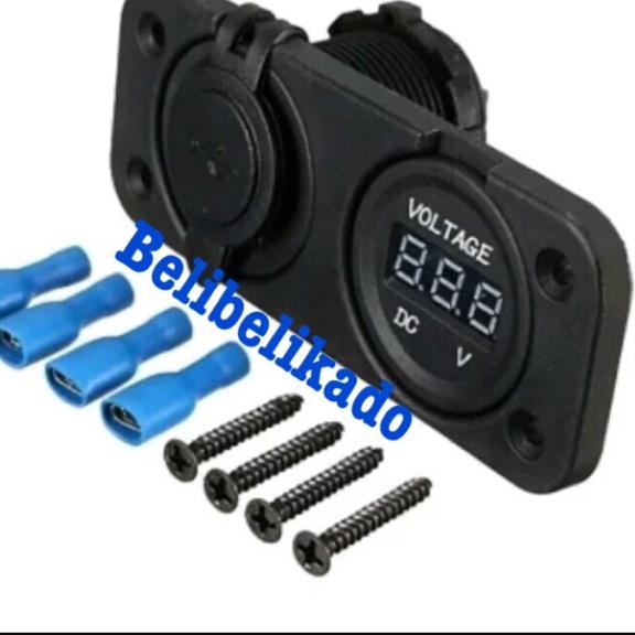 Casan hp Nmax Universal Volt meter aki tanam - Charger hp double usb