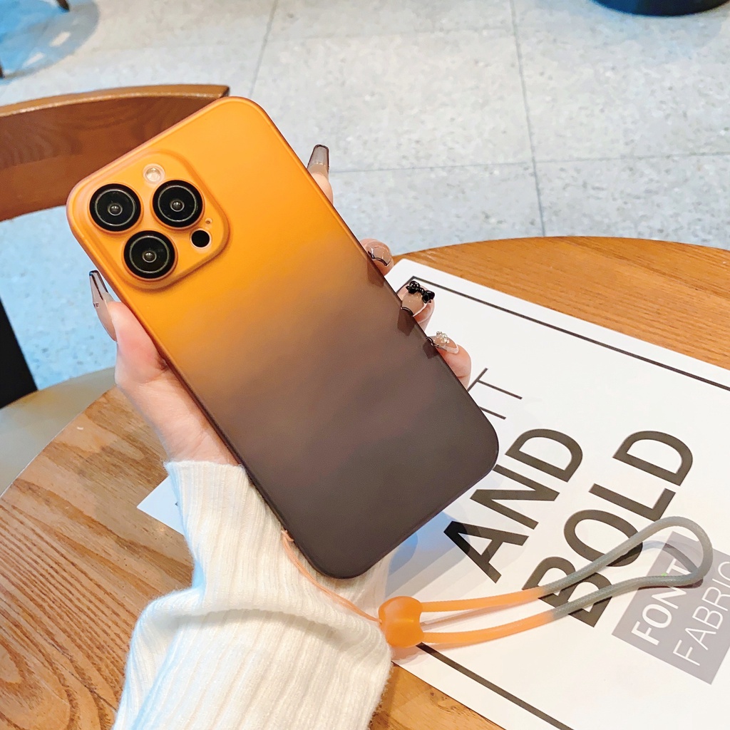 Mewah Matte PC Lanyard Casing Ponsel Untuk Iphone12 13 Pro Max 14 Pro Max Shockproof Cover iPhone 12 Pro Max Case Dengan Penutup Kamera