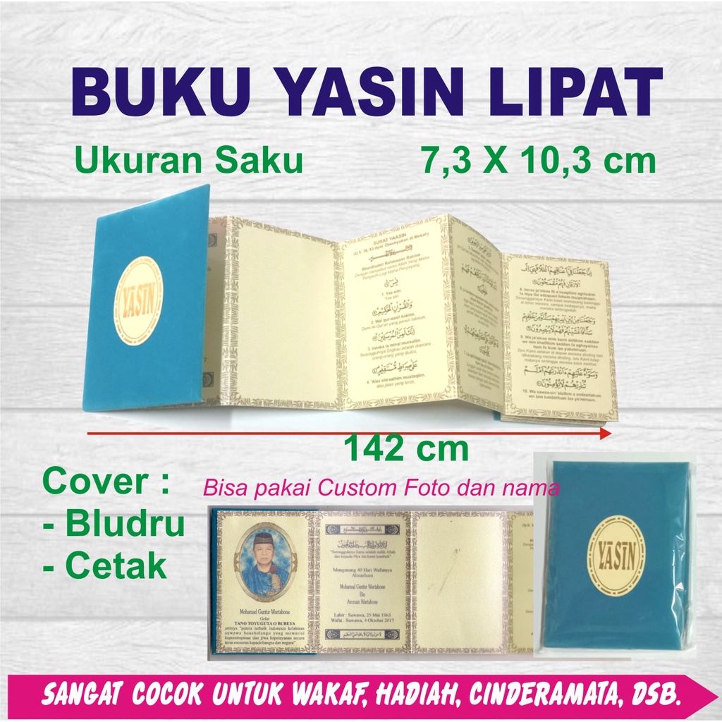 Buku Lipat Yasin/Himpunan Doa/Asmaul Husna Uk Saku_Wakaf- Mengenang- Hadiah