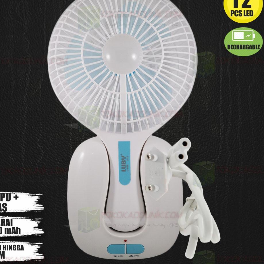 Super Produsen Kipas Lampu Emergency LB L688 Tahan 5 Jam + 12 LED Lampu PUTIH RANDOM